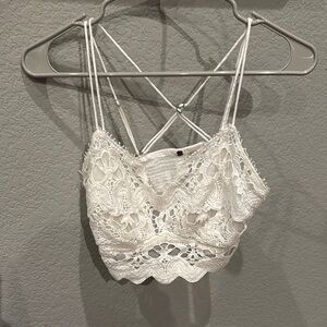 FP Movement by Free People White Lace Crop Top